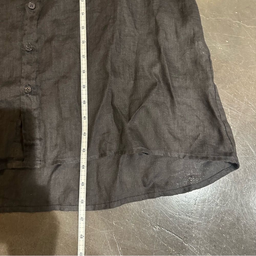 CP Shades - Black Linen Long Sleeve Midi Dress / Coverup - Size XS - Picture 8 of 13